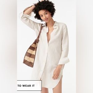 J Crew linen/cotton blend swim coverup
